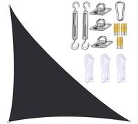 Jardin à Angle Droit Triangle De Soleil Shade Sails, 98% Bloc UV étanche Grande Ombre De Soleil(Size:5x5x7.1m,Color:Black)