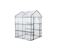 Jardin à effet de serre pour les plantes et les fleurs cadre en acier 4 tablettes, couverture ...