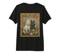 Jardin Anglais pour Chiens Cottagecore Westie Scottie T-Shirt Haut de Gamme