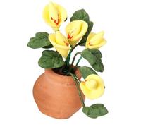 Jardin artificiel Calla Miniature Plante Modèle Accessoires Jeu de Rôle Calla Green Doll House Props Tiny Artificial For Dollhouses