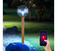 Jardin Außenstehlampe Borne Lumineuse Smart Dimmable LED Optique Bois RGB H