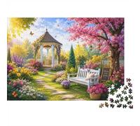 Jardin Banc Fleurs Puzzle, 1000 Pièces Jeu D'intérieur Adulte | 70x50cm Carton, Exercice Cérébral, Ajustement Précis, Amateurs D'art, Réduction Du Stress
