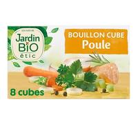 JARDIN BIO Bouillon Cube Poule 80g, sans huile de palme, pour une cuisine saine et savoureuse- Lot De 4
