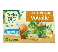 JARDIN BIO - Bouillon Cube Volaille Dégraissés/Huile De Palme Bio 100G - Lot De 4