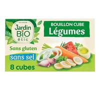 JARDIN BIO Bouillon Cubes Légumes 80g, saveur naturelle sans sel ajouté pour cuisiner sainement- Lot De 4