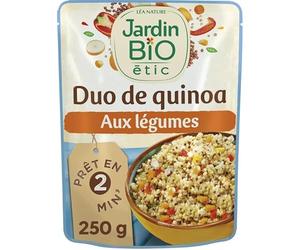 JARDIN BIO Duo Quinoa et Légumes Bio 250g, un repas sain et gourmand pour vos repas équilibrés- Lot De 4