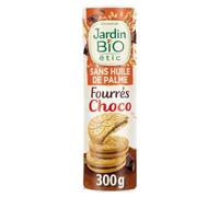 JARDIN BIO ETIC Biscuits Fourrés Chocolat Bio - 300g - Sachet de 15 Biscuits - Sans Huile de Palme - Cacao Équitable - Lot de 4