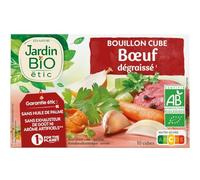 JARDIN BIO ETIC Bouillons Cubes Bœuf Bio - 10 Cubes de 10 g, Dégraissés, Sans Huile de Palme, Sans Exhausteur de Goût, Agriculture Biologique - Lot de 3