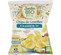 JARDIN BIO ETIC - CHIPS DE LENTILLES POINTE DE SEL SANS GLUTEN SACHET 50G - LOT DE 4