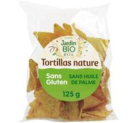 JARDIN BIO ETIC - Chips tortillas nature Bio - Sans Gluten · Sans Huile de Palme · Extra Croustillantes - le sachet de 125g - Le Lot De 4