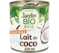 JARDIN BIO ETIC - Crème de Coco Bio onctueuse et naturelle, parfaite pour recettes exotiques (225 mL) - Le lot de 4
