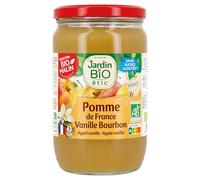 Jardin BiO étic® - Dessert Biofruits® Pomme & Vanille Bourbon Bio 680g - Pommes Françaises - Compote Sans Sucres Ajoutés - Vanille Bourbon Madagascar - Fabriqué en France - Format Familial - Lot de 3