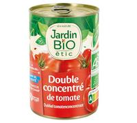 Jardin BiO étic® - Double Concentré de Tomate Bio 140g - Tomates de Plein Champs Récoltées à Maturité - Sans Sel Ajouté - 1% for the Planet - Idéal Sauces & Plats Cuisinés