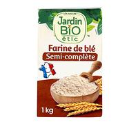 Jardin BiO étic - Farine de blé semi complète T80 - bio - Sucré - Certifié AB - Sac de 1kg (L'emballage peut varier)