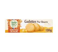 JARDIN BIO ETIC - Galettes Pur Beurre Bio, Texture Fondante Saveur Authentique, 130g - Lot De 4