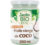 JARDIN BIO ETIC - HUILE DE COCO VIERGE BIO BOCAL VERRE DE 200ML - LOT DE 3