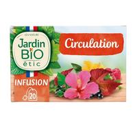 JARDIN BIO ETIC - Infusion Bien-Être Circulation à la Vigne Rouge Bio, Saveur Naturelle (20 Sachets) - Le lot de 3