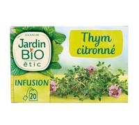 JARDIN BIO ETIC - Infusion Bien-Être Thym Citron Bio, Saveur Fraîche et Apaisante (20 Sachets) - Le Lot De 3