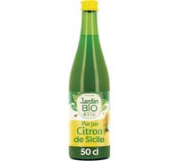 JARDIN BIO ETIC Jus de Citron de Sicile Bio - Pur Jus 100% Fruit - Bouteille Verre 50 cL - Équivalent 16 Citrons Jaunes - Lot de 3