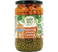 JARDIN BIO ETIC - Petits Pois Tres Fins Et Carottes Bio 660G - Légumes Bio pour une Alimentation Saine et Gourmande - Riche en Nutriments et en Saveurs - Lot De 4 - Vendu Par Lot