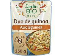JARDIN BIO ETIC - Plat Cuisiné Bio Quinoa & Légumes, Saveurs Naturelles et Légères (Sachet 250g) - Le lot de 4