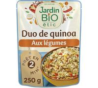 JARDIN BIO ETIC - Plat Cuisiné - Duo de Quinoa aux Légumes Bio · Prêt en 2 min · Sans Arômes Ajoutés - le sachet de 250g - Le Lot De 4