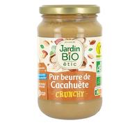 Jardin BiO étic® - Pur Beurre de Cacahuète Crunchy 350g - Bio, sans sucres et sans sels ajoutés & sans huile de palme - 100% arachide riche en protéines et fibres - Idéal pour le petit-déjeuner