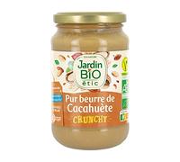 Jardin BIO étic - Pur Beurre de Cacahuète Crunchy Bio - 100% Arachide - Certifié Bio AB - Sans Ajout de Sel, de Sucre ni d'Huile de Palme - Pot de 350 g