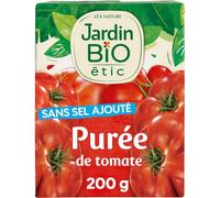 JARDIN BIO ETIC - Purée de Tomates Bio Onctueuse et Naturelle, Saveur Authentique (Brique 200g) - Le Lot De 4
