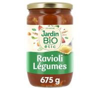 JARDIN BIO ETIC Raviolis biologiques à la sauce tomate et aux légumes 675 g