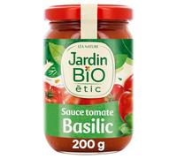 JARDIN BIO ETIC - Sauce Tomate Basilic aux Arômes Naturels, Texture Onctueuse et Fraîcheur Intense (Pot 200g) - Le Lot De 4