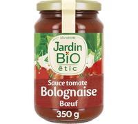 JARDIN BIO ETIC - Sauce Tomate Bolognaise au Boeuf Bio - Sans Arômes Ajoutés · Tomates de Plein Champ · Bœuf Origine France · Cuisiné en France dans le Lot-et-Garonne - Le Bocal de 350g - Le Lot De 4
