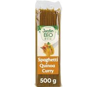 JARDIN BIO ETIC - Spaghettis Bio Savoureux aux Épices Curry et Curcuma, Texture Fine au Quinoa, 500g