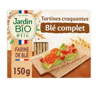 JARDIN BIO ETIC - Tartines Craquantes au Blé Complet Bio, Goût Naturel et Légèreté (150g) - Le Lot De 4