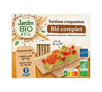 Jardin BiO étic - Tartines Craquantes Blé Complet Bio - Certifié Bio AB - Farine de Blé France - Sans Huile de Palme - Fabriqué en France - Paquet de 2 Sachets Fraîcheur, 150 g