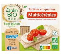 Jardin BiO étic - Tartines craquantes Multicérérales sans gluten - bio - Sans Gluten - Certifié AB - Boite de 150g