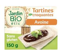 JARDIN BIO ETIC - Tartines Croquantes à l’Avoine Bio pour une Pause Légère et Gourmande (150g) - Le lot de 4