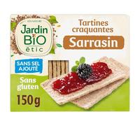 JARDIN BIO ETIC - Tartines Croquantes Sans Gluten, Saveur Sarrasin Authentique, Sans Sel Ajouté (150g) - Le Lot De 4
