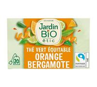 Jardin Bio Étic Thé Vert Orange Bergamote, Infusion Bio Détox, Sachet de 30g - Infusé de la fraîcheur de l'orange et de la bergamote, certifié bio. - Le Lot De 4