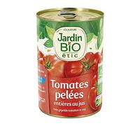 JARDIN BIO ETIC - Tomates Pelées Entières Bio, Au Jus, Pot 240g Net Égoutté - Lot De 4