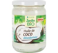 Jardin Bio - Huile de Coco Désodorisée Bio Pressée à Froid 430ml - Idéale en Cuisine et en Cosmétique - 100% Pure & Naturelle. - Le Lot De 3