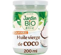 JARDIN BIO - Huile De Coco Vierge Bio 200ml Pressée À Froid - Certifiée Agriculture Biologique - Idéale Pour La Cuisine Et Les Soins De Beauté Naturels - 200 g - Le Lot De 3