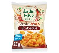 JARDIN BIO - Pétale Barbecue Bio - 30% de Sel · Sans Huile de Palme · Sans arôme ajouté · Fabriqué en France - le sachet de 85g - Le Lot De 4