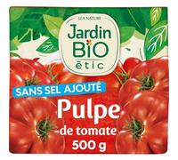 JARDIN BIO - Pulpe De Tomate Bio 500g - Préparation Salée 100% Naturelle, Recette Biologique & Saine - Idéale pour la Cuisine Saine et Équilibrée - Sans Additifs, Conservateur - Lot De 4