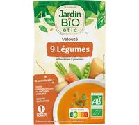 JARDIN BIO - Soupe Bio aux 9 Légumes, Saveur Authentique et Texture Veloutée (Brique 1L) - Le Lot De 4