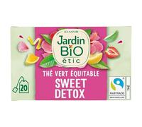 JARDIN BIO - Thé Vert Détox Bio Étui + 20 Sachets 30G - le Lot De 4