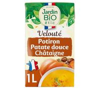 JARDIN BIO - Velouté Réconfortant Potiron, Patate Douce & Châtaigne, Texture Onctueuse (Brique 1L) - Le Lot De 3