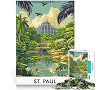 Jardin botanique de Saint-Paul Puzzle de 1000 pièces pour Adultes Jeu de réflexion apaisant Bords précis 38x52cm