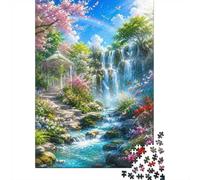 Jardin Cascade Pavillon Puzzle, 1000 Pcs pour Adultes Haute Qualité | 52x38cm Carton, Exercice Mental, Découpe Précise, Passionnés De Puzzles, Réduction Du Stress