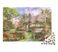 Jardin Chalet de Paille 1000 Pièce Stock De Cartes Premium Jeu De Puzzle pour Adultes Défi du Jeu Éducatif Joyeux Cadeau Pack De Valeur 52x38cm/1000pcs